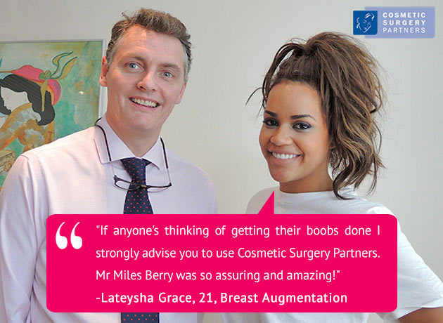 Breast Augmentation patient Lateysha Miles Berry surgeon
